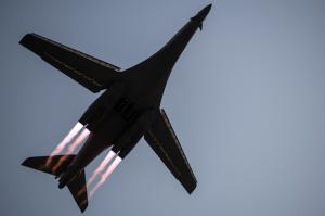 B-1B Takes Off from Al Udeid AB in Qatar to Conduct Combat Operations Against the Islamic State(USAF Photo, SrA James Richardson)